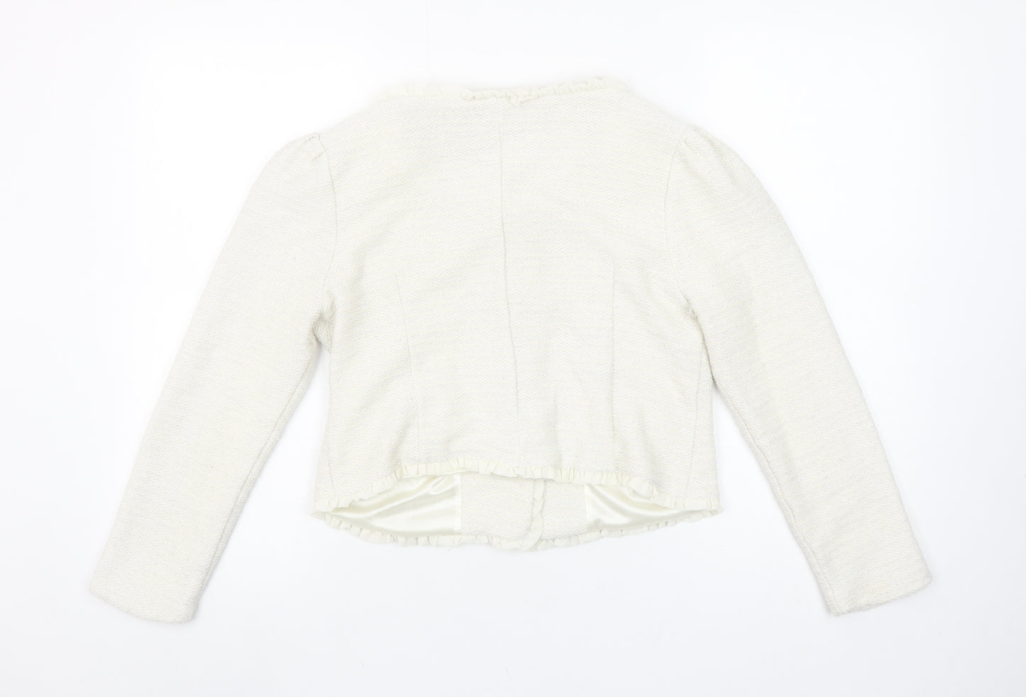 Soma London Women's Ivory Bouclé Tuxedo Blazer Jacket Size S