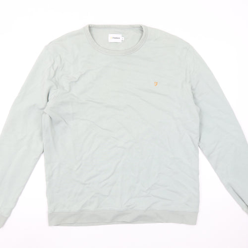 Farah Men's Green XL Crew Neck Cotton Sweatshirt