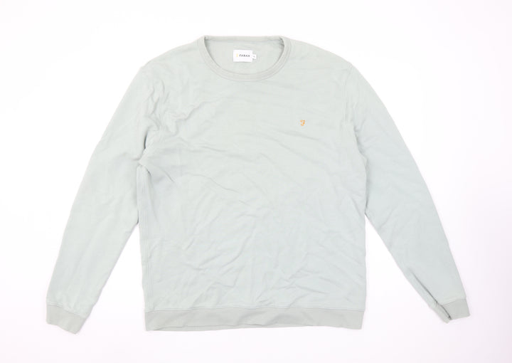 Farah Men's Green XL Crew Neck Cotton Sweatshirt