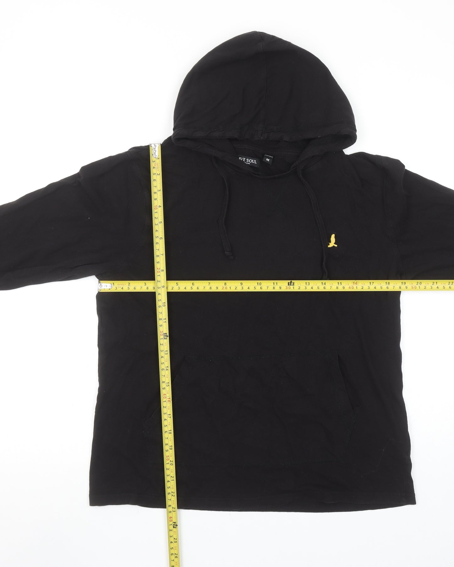 Brave Soul Men's Black Cotton Pullover Hoodie Medium