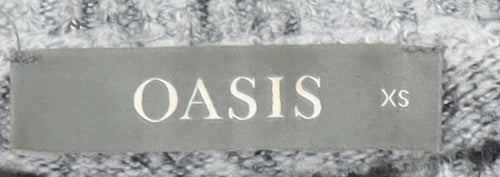Oasis Women’s Grey Leopard Print Pullover Jumper XS