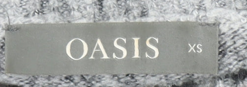 Oasis Women’s Grey Leopard Print Pullover Jumper XS