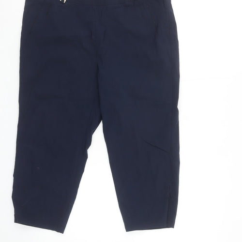 Punt Roma Women’s Navy Blue Cropped Trousers Size L Cotton Blend