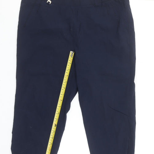 Punt Roma Women’s Navy Blue Cropped Trousers Size L Cotton Blend