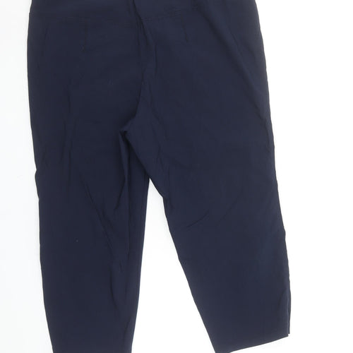Punt Roma Women’s Navy Blue Cropped Trousers Size L Cotton Blend