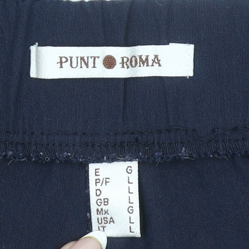 Punt Roma Women’s Navy Blue Cropped Trousers Size L Cotton Blend