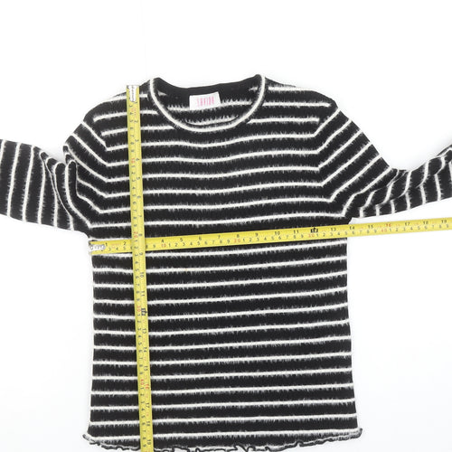 Savida Women’s Black White Striped Long Sleeve Knit Top Size 10