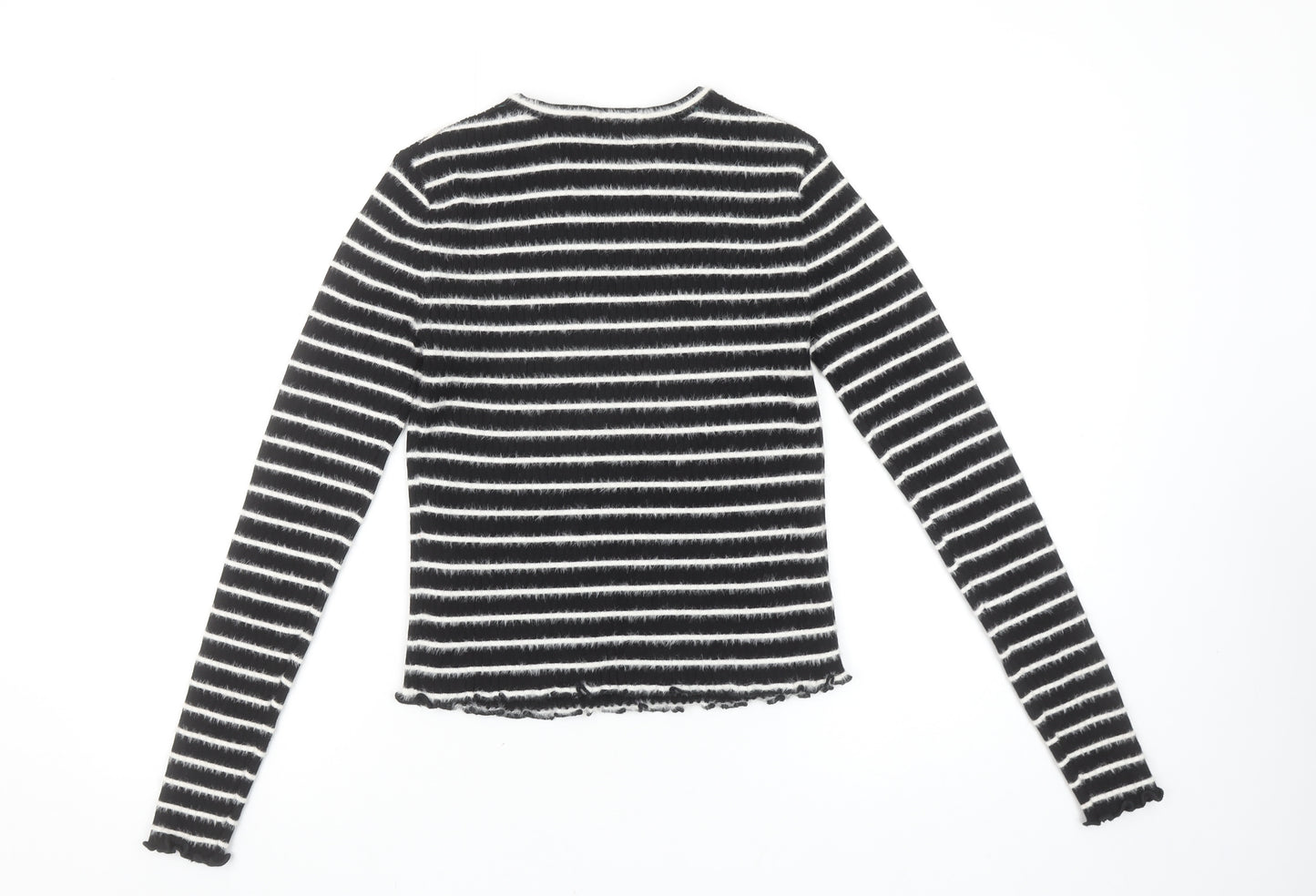 Savida Women’s Black White Striped Long Sleeve Knit Top Size 10