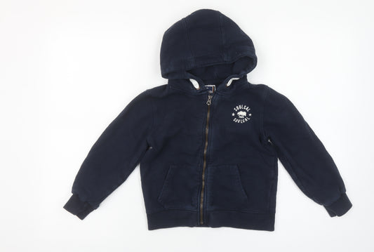 SoulCal Boys Navy Full Zip Hoodie 7-8 Years Cotton Blend Casual
