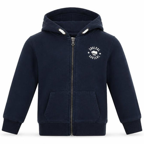 SoulCal Boys Navy Full Zip Hoodie 7-8 Years Cotton Blend Casual
