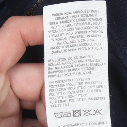 SoulCal Boys Navy Full Zip Hoodie 7-8 Years Cotton Blend Casual