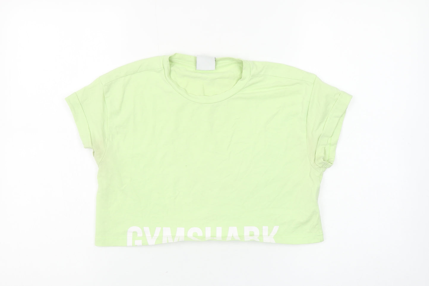 Gymshark Women's Green Cropped T-Shirt Size S Regular Fit