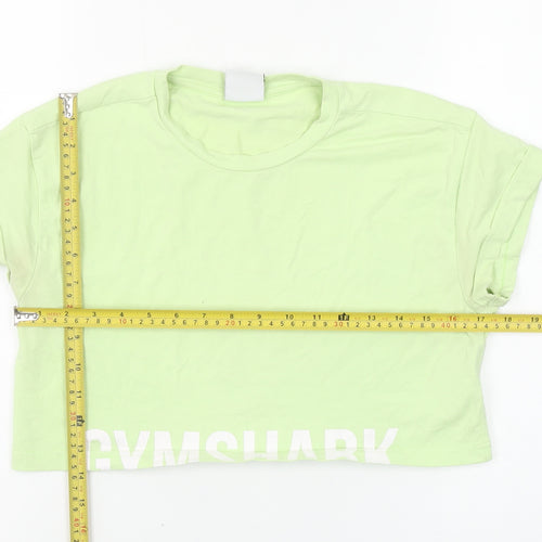 Gymshark Women's Green Cropped T-Shirt Size S Regular Fit