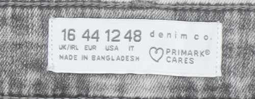 Primark Women Grey Skinny High Rise Jeans Size 16 Regular