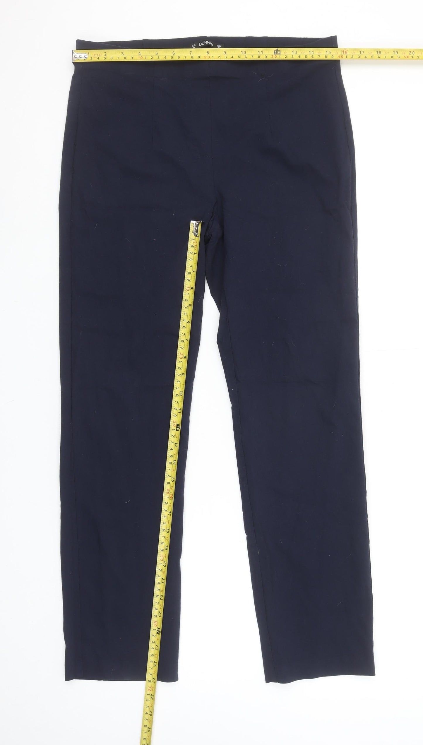 Dunnes Women’s Navy Blue Ankle Leggings Size M Stretch Cotton Blend