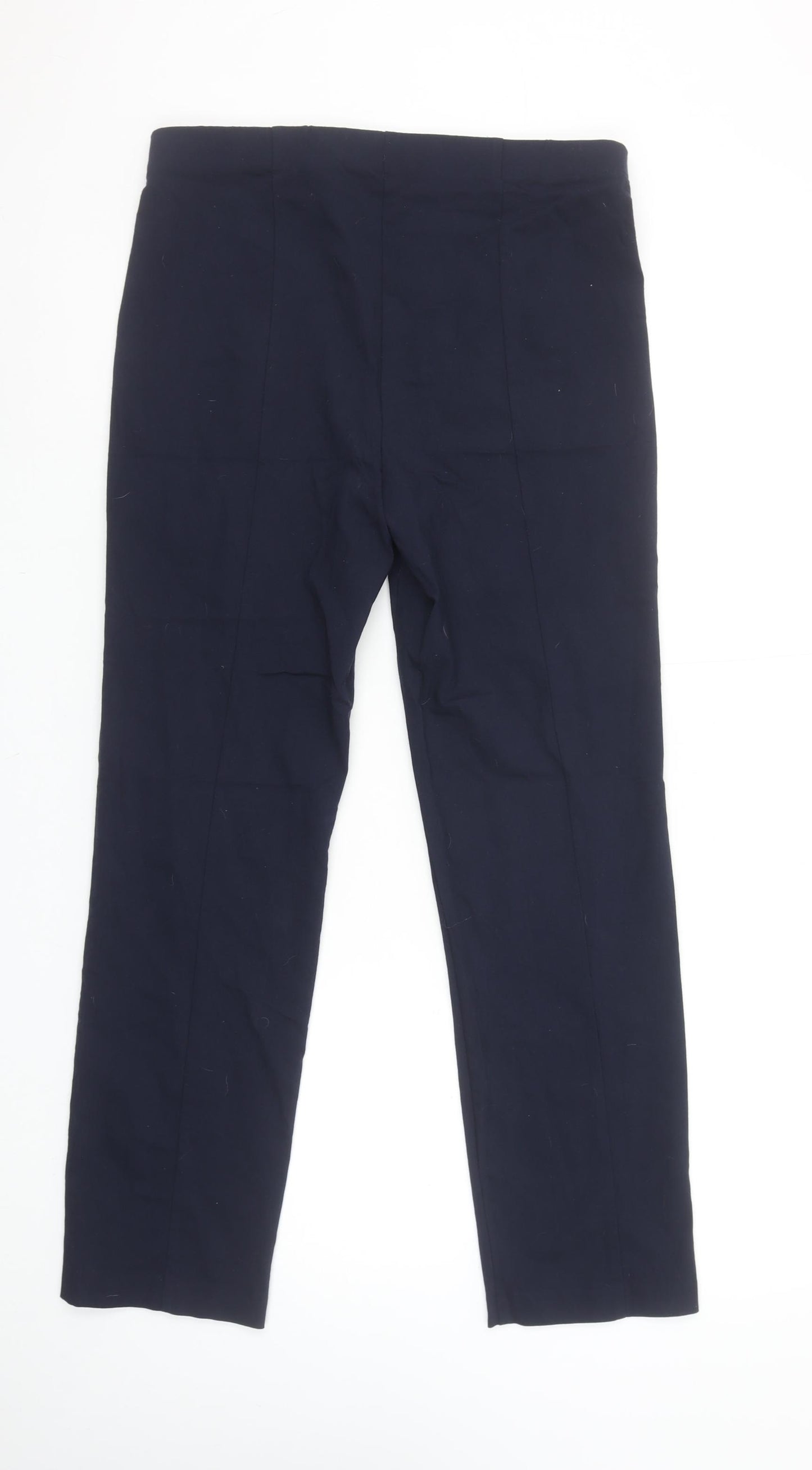 Dunnes Women’s Navy Blue Ankle Leggings Size M Stretch Cotton Blend