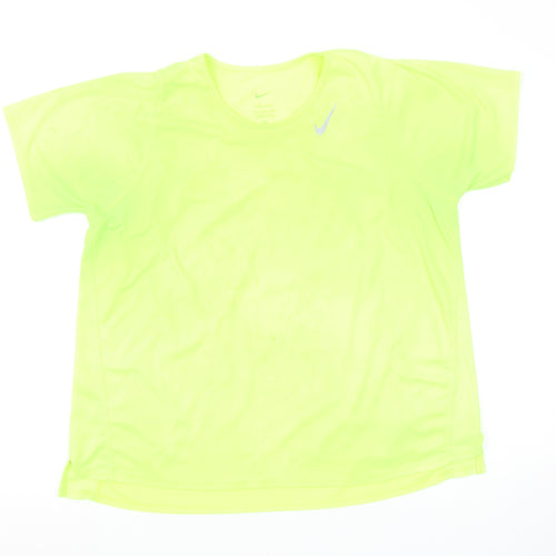 Nike Women's Yellow Dri-FIT Short Sleeve Athletic T-Shirt XL
