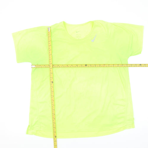 Nike Women's Yellow Dri-FIT Short Sleeve Athletic T-Shirt XL