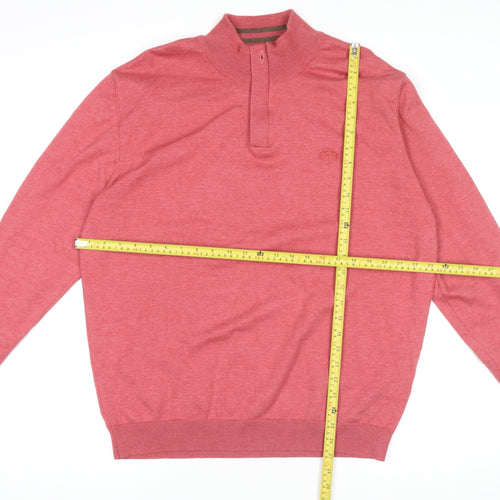 Paul Costelloe Women’s Red Henley High Neck Jumper 2XL