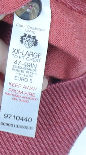 Paul Costelloe Women’s Red Henley High Neck Jumper 2XL