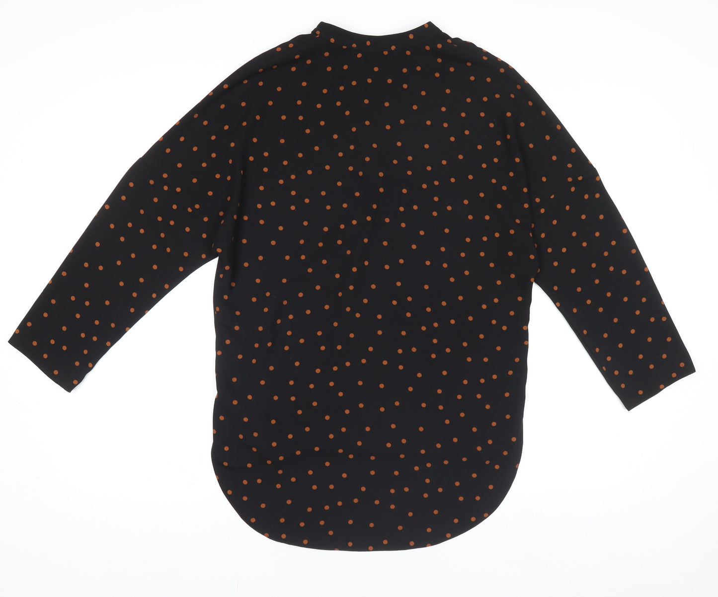 Rowen Avenue Women's Black Polka Dot Long Sleeve Blouse Size 8