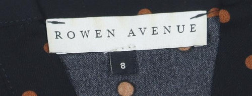 Rowen Avenue Women's Black Polka Dot Long Sleeve Blouse Size 8