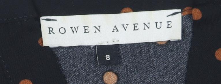 Rowen Avenue Women's Black Polka Dot Long Sleeve Blouse Size 8