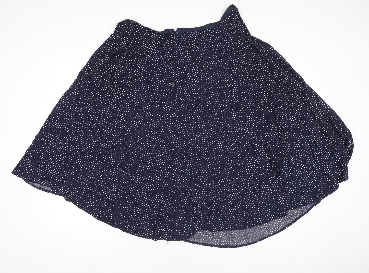 Monsoon Women Blue Polka Dot A-Line Knee Length Skirt Size 16