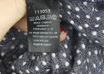 Monsoon Women Blue Polka Dot A-Line Knee Length Skirt Size 16