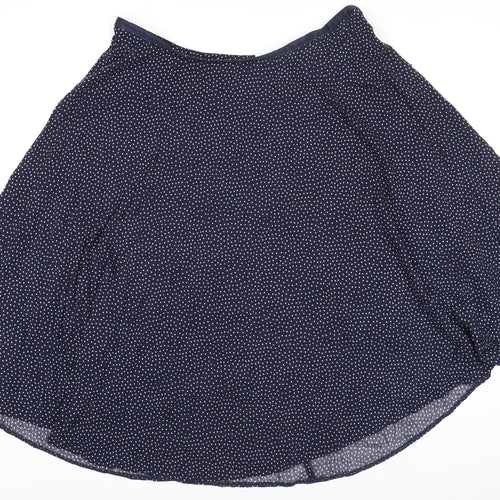 Monsoon Women Blue Polka Dot A-Line Knee Length Skirt Size 16