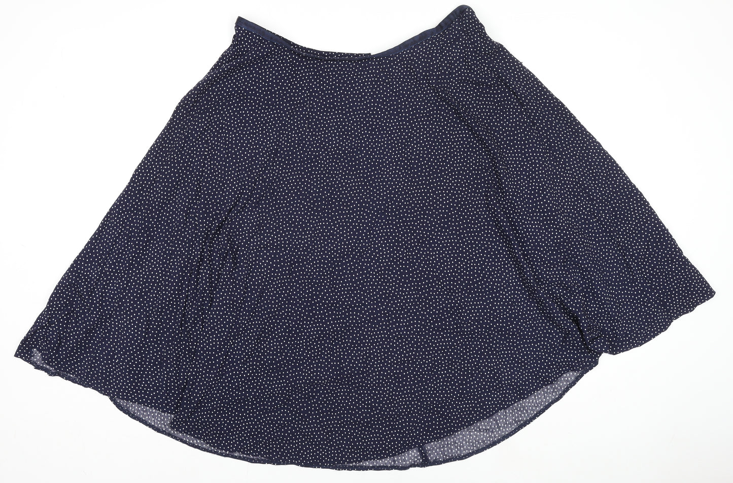 Monsoon Women Blue Polka Dot A-Line Knee Length Skirt Size 16