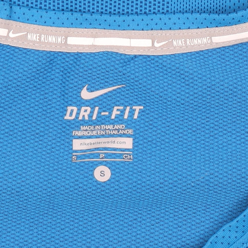 Nike Boys Blue Dri-Fit Running T-Shirt S Moisture Wicking Athletic Top