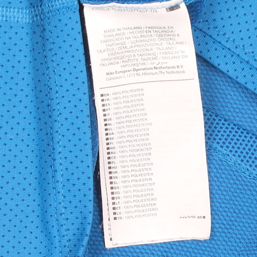 Nike Boys Blue Dri-Fit Running T-Shirt S Moisture Wicking Athletic Top