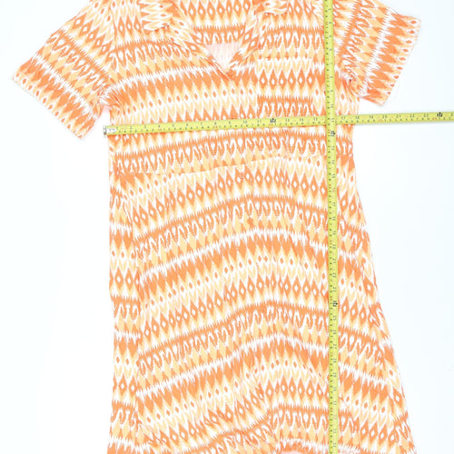 Marks and Spencer Women Orange Geometric Shift Dress Size 14