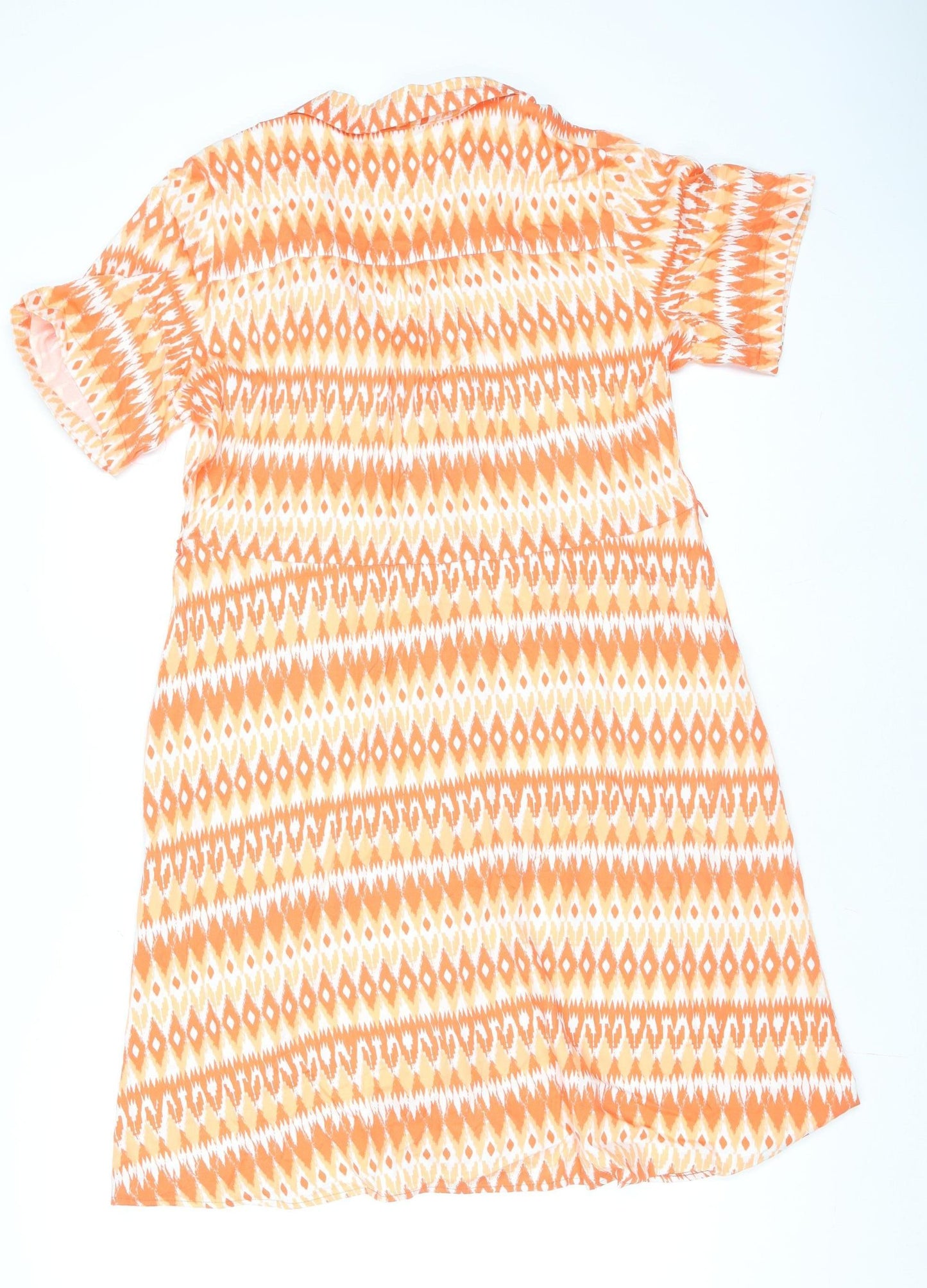 Marks and Spencer Women Orange Geometric Shift Dress Size 14