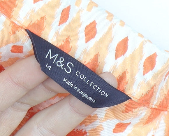 Marks and Spencer Women Orange Geometric Shift Dress Size 14