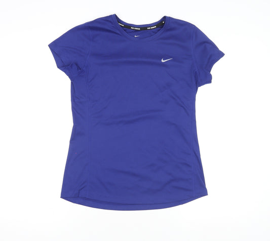Nike Men's Blue Dri-FIT Running T-Shirt M Athletic Top