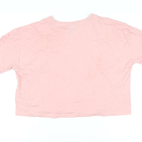 Umbro Women Pink Cropped T-Shirt Medium Cotton Sportswear