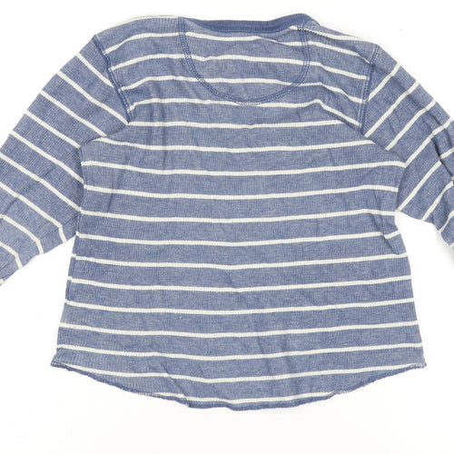 Gap Kids Boys Blue Striped Long Sleeve Cotton T-Shirt XS (4-5 Years)