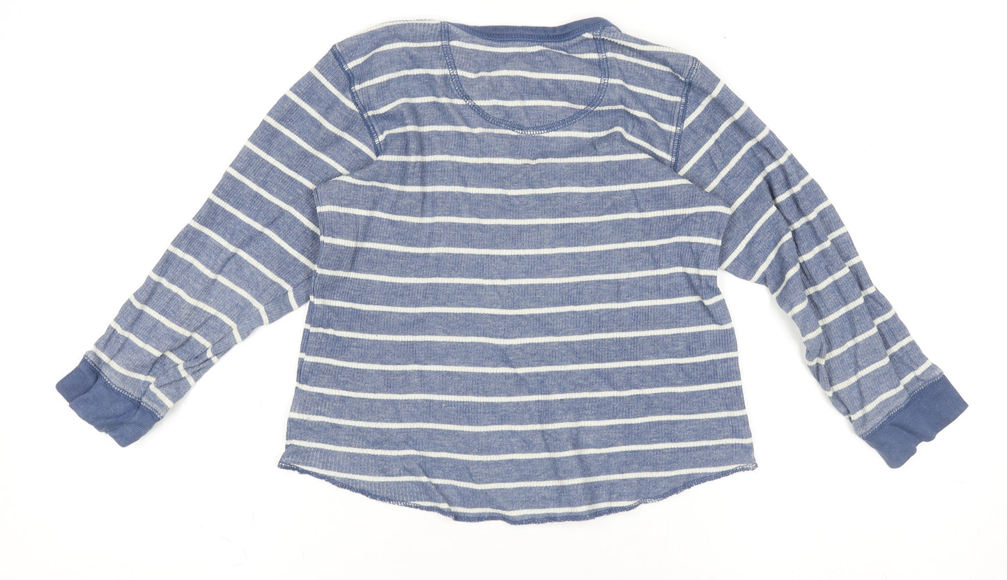 Gap Kids Boys Blue Striped Long Sleeve Cotton T-Shirt XS (4-5 Years)