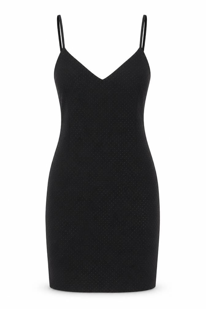 Topshop Women’s Black Glitter Slip Dress Size 8 Party Mini