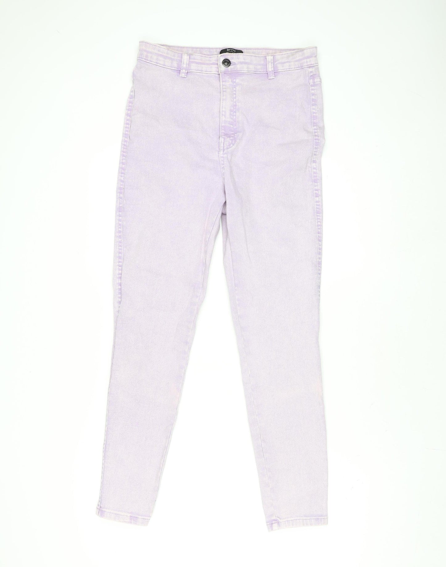 Bershka Womens Purple Skinny High Rise Stretch Denim Jeans Size 14
