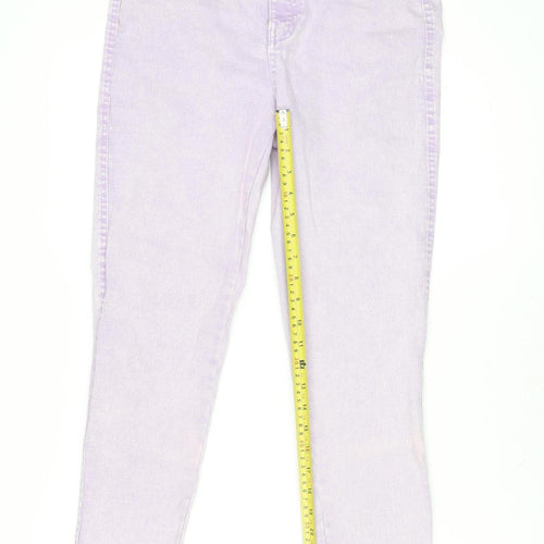 Bershka Womens Purple Skinny High Rise Stretch Denim Jeans Size 14