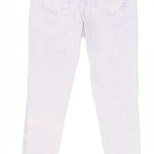 Bershka Womens Purple Skinny High Rise Stretch Denim Jeans Size 14