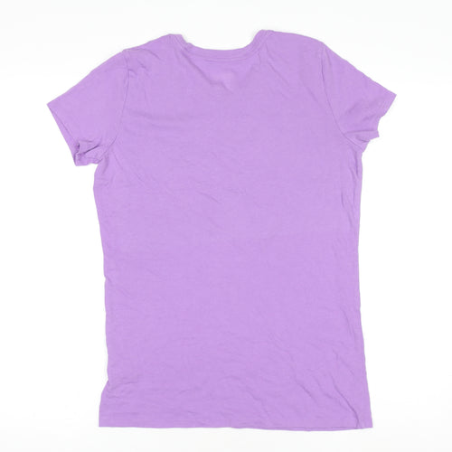 Pink Girls Purple XS Basic Crew Neck Short Sleeve Cotton T-Shirt