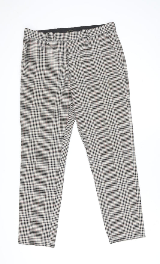 River Island Men's Multicoloured Check Slim Chino Trousers 32W 34L