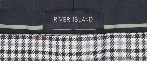 River Island Men's Multicoloured Check Slim Chino Trousers 32W 34L