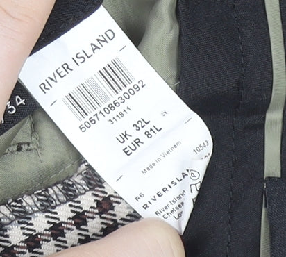 River Island Men's Multicoloured Check Slim Chino Trousers 32W 34L