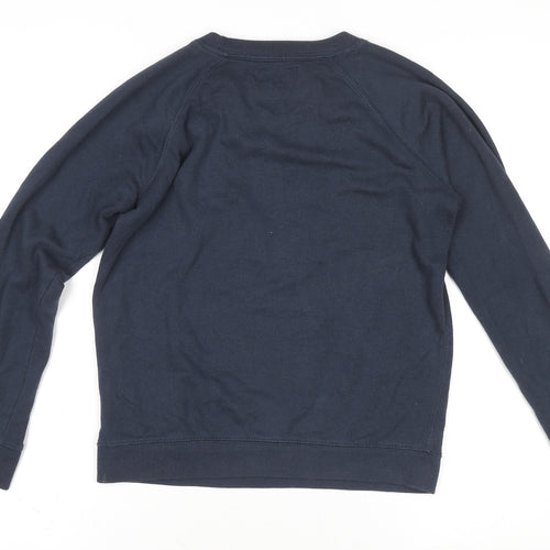 Jack Wills Women's Blue Crew Neck Cotton Pullover Jumper UK 8