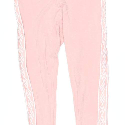 Umbro Women's Pink L Ankle Sports Leggings with Side Stripe